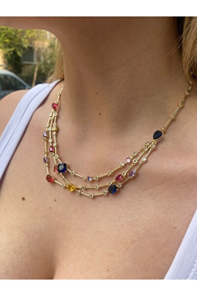 resse aksesuar Kararmaz VİP Özel Seri 14 K Altın Kaplama Kolye