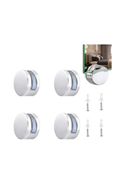 EYMEN YAPI 4 Adet Osena Lüx Ayna Tutucu Ortadan Metal Krom Kod : 4111