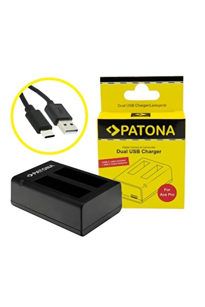 Patona Încărcător dublu pentru Insta360 Ace / Ace Pro, include cablu USB-C