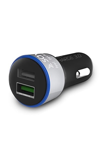 Savio Încărcător auto, SA-06, încărcare rapidă 3.0, negru