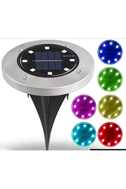 BZRSH Σετ 4 ηλιακών σποτ LED, 8 LED, πολύχρωμα, IP65,