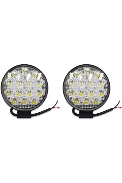 BZRSH Set de 2 spoturi rotunde off-road, 14 LED-uri, 42W, lumină albă 6500K,