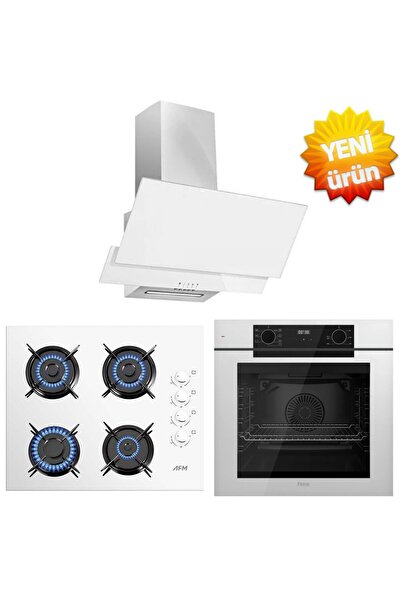 Ferre ve AFM Tech Markalı / LONO FRYART AİRFRY / Beyaz Ankastre Set ( QEP63CB + FM2201 + FM3301 )