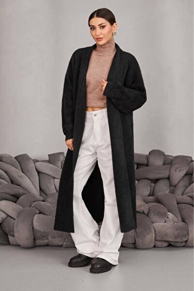 MY DEPO Women's Bearded Knitwear Soft Long Cardigan