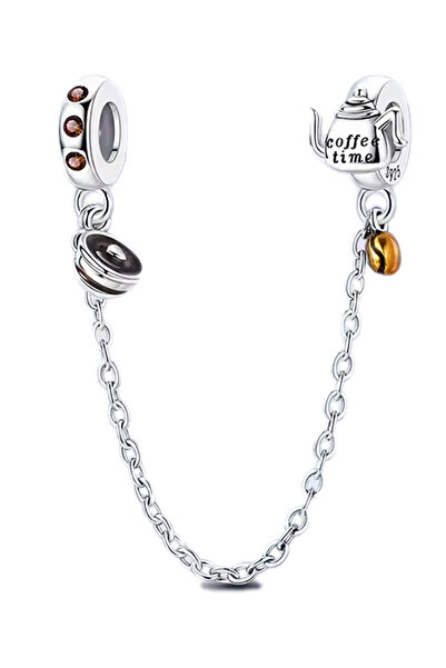 Fubena ساعة القهوة مع سلسلة متدلية على شكل حبوب القهوة وكأس وحلية