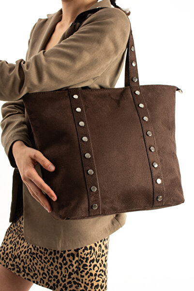 Night Alessia Model Suede Women's Hand and Shoulder Bag