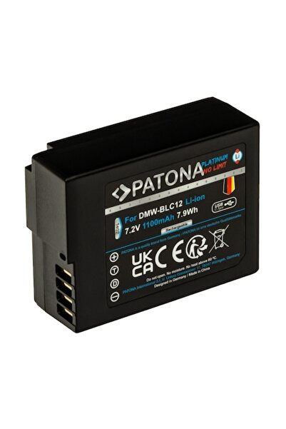Patona Platinum DMW-BLC12 battery, 1100mAh, USB-C, for Panasonic FZ2000/FZ100...