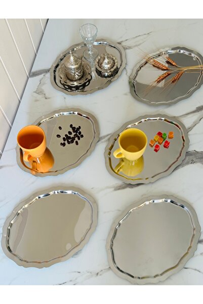 Melinda Lunea 6-Piece Oval Wavy Presentation Serving Tray (20X25Cm)