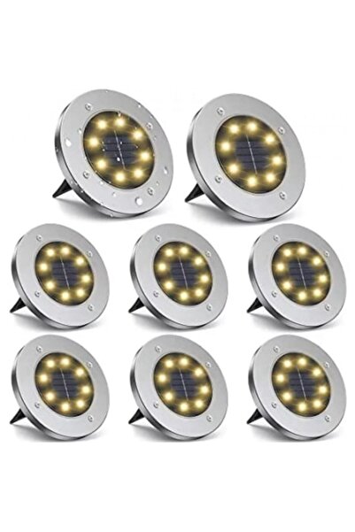 OEM Set 8 x lămpi solare tip țăruș cu 8 LED-uri și senzor de lumină, alb cald...