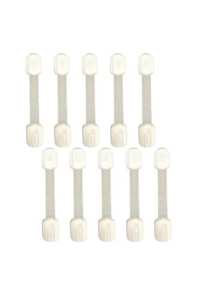 OEM BZRSH Child Safety Locks - Adjustable Door/Drawer/Cabinet/Oven/Fridge Locks, 10 pcs, White