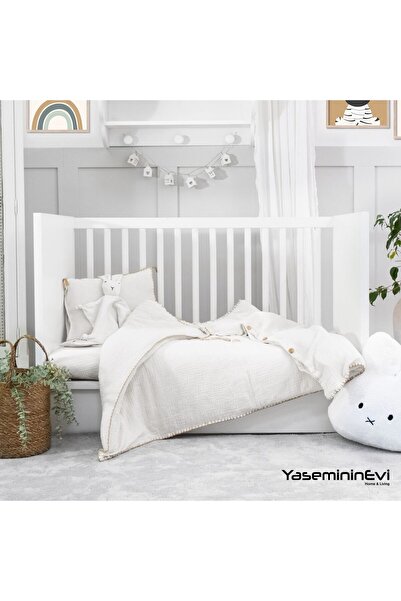 YASEMİNİNEVİ Muslin/Snow White / Baby Duvet Cover Set - Park Bed Sizes