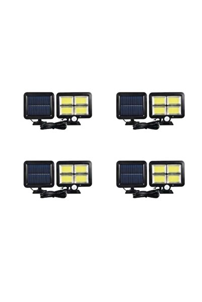 IPF Set of 4 Solar Floodlights 120 LED with Motion Sensor, 3 Lighting Modes