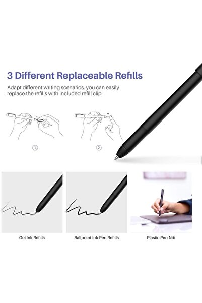 Huion PW310 Scribo Digital Pen, 8192 Pressure Levels, Black