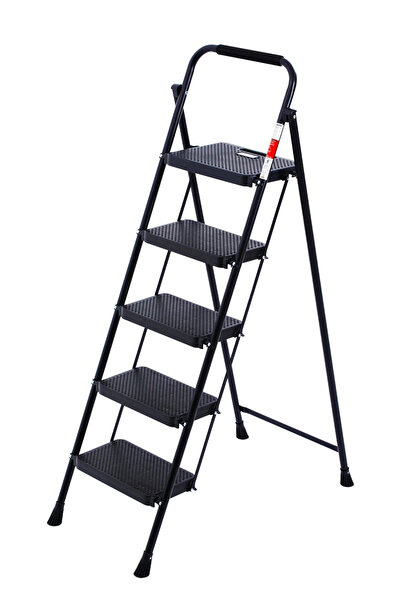 Perilla 51405 Stepla Geniş 5 Basamaklı Katlanır Merdiven Eurotower Siyah