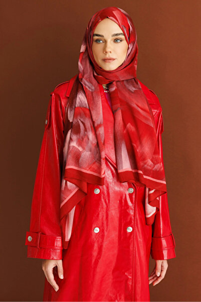 Mooncorn Σάλι ραμί με μοτίβο μπορντό φλέρ