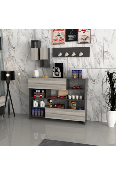 Stylish Home White and gray TV stand and coffee table set - SH02