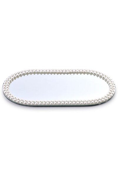 MONDEX Pearl Mirror, Glass, 30x14x1 cm, White
