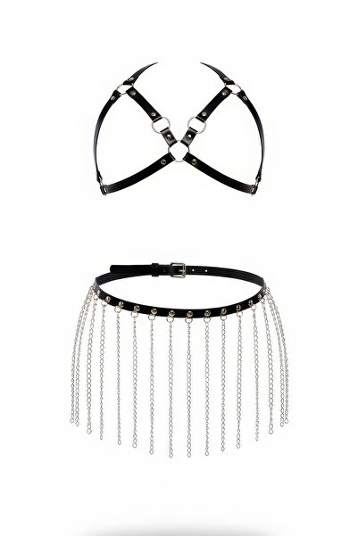 Angels Passion Black Leather Skirt Laser Cut Leather Skirt