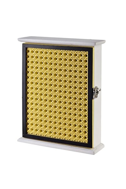 MONDEX Key box Stacy, 6 hooks, wood, white, 19.5x5.5x24.5 cm