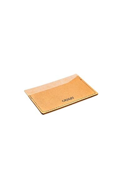 Origin - Horizontal card holder in recycled leather, nature brown