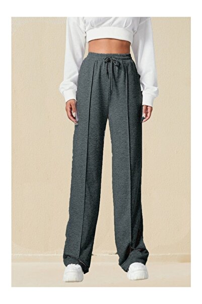 BUTİK AYVİTRİN بنطلون رياضي نسائي حواف أسطوانية