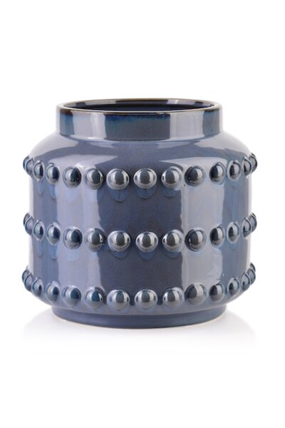 Mondex Since 1986 Mondex MIGLIORE Ceramic Vase, Blue, 24x24x21.5 cm