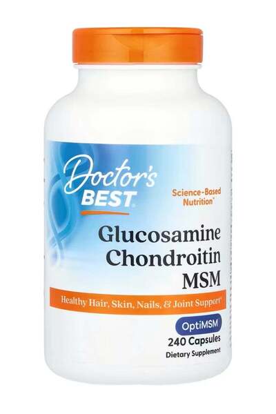 Doctor's Best Glucosamine Chondroitin MSM with OptiMSM, 240 Veggie Capsules
