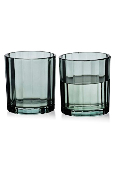 Allesken Set of 4 ELISE STRIPES glasses 310ml, green, 8x8x9cm