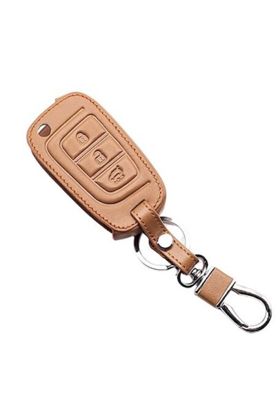 VTH Husă cheie piele ecologică maro cheie flip Hyundai (Solaris 2017, i30 2016, Santa Fe 2018, Kona)