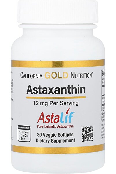 California Gold Nutrition , Astaxanthin, Astalif Pure Icelandic, 12 mg, 30 Veggie Softgels