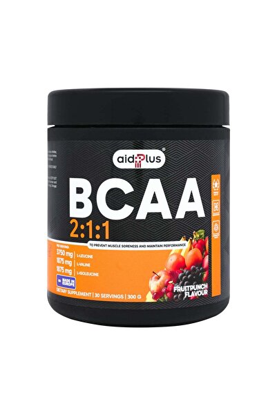 Aidplus مسحوق فاكهة بانش من AID PLUS BCAA 2:1:1، 300 غرام - 10 غرام من BCAAs ...