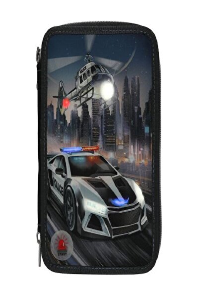 Top Model Boy's Led Light-Up Pencil Case - Police