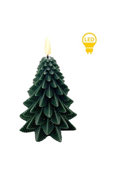 Mondex Since 1986 LED Candle NIKOLAO, 11x11x15 cm, green, Christmas decoration