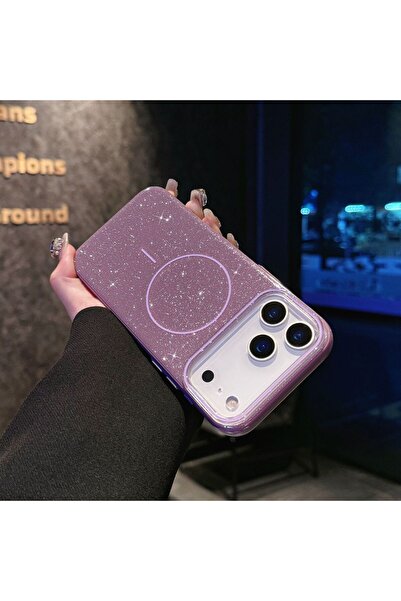 Nezih Case Apple iPhone 17 Pro Max Uyumlu Magsafe Şarj Özellikli Parlayan Sim...