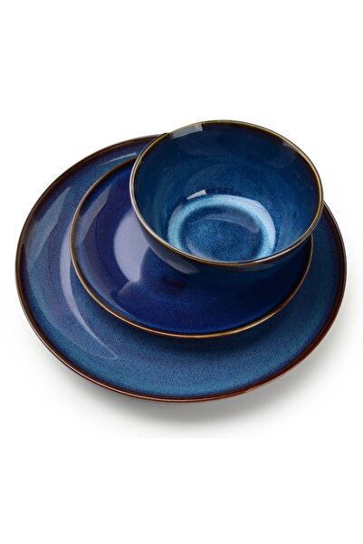 MONDEX Basic Nature Ceramic Plate 21x21x2 cm, Modern Multicolor