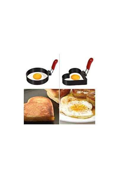 OEM Forme metalice pentru ouă prăjite și clătite - Inimă și Cerc - 2 buc