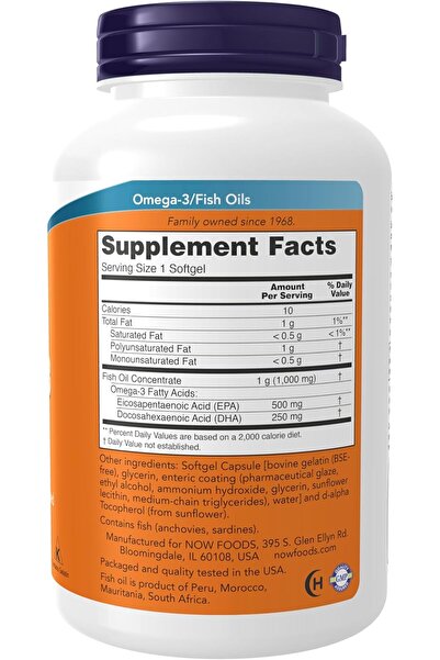 Now Foods, Ultra Omega-3, 500 EPA/250 DHA, 180 Softgels