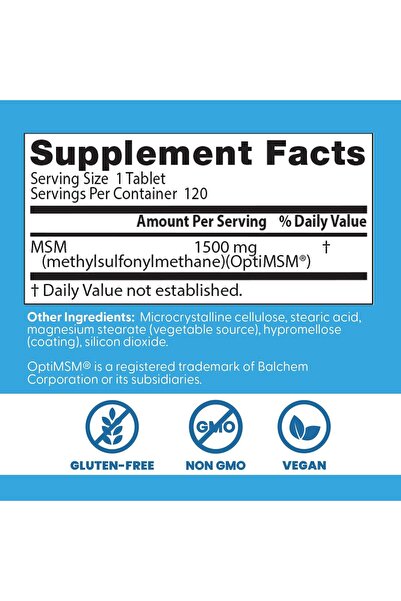 Doctor's Best , MSM with OptiMSM, 1,500 mg, 120 Tablets