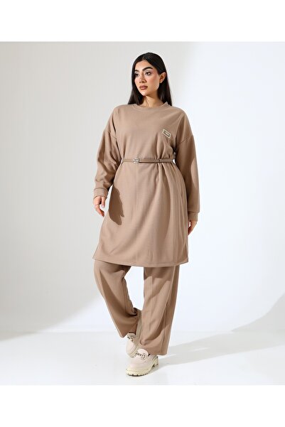 Fi'l Arz Fashion Women's Belt Detail Thessaloniki Trend Two Piece Set