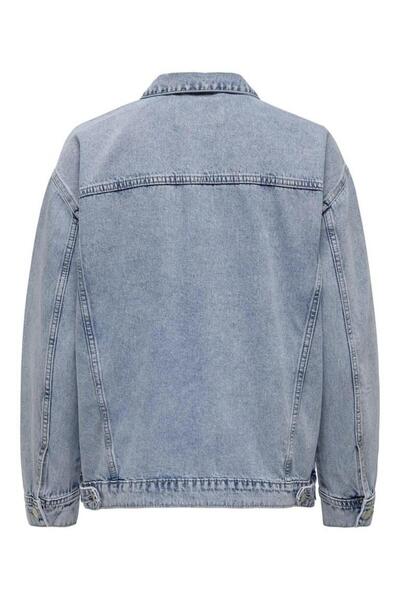 ONLY Kadin Mavi Onlocean L/s Oversize Jkt Dnm Noos Jean Ceket 15290378-Светлосиньо