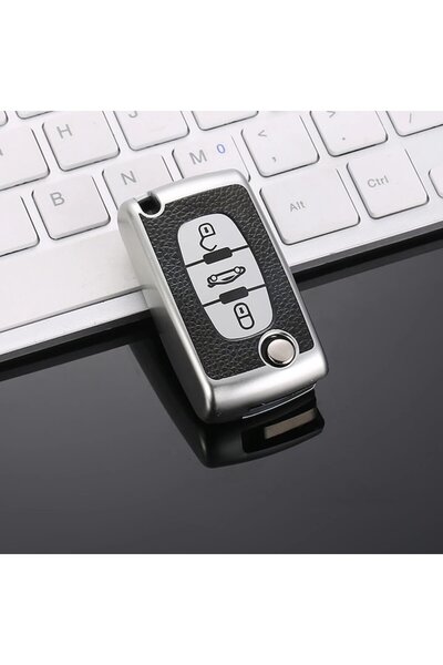 OEM Husă cheie briceag cu 3 butoane Peugeot 107, 207, 307, 307S, 308, 407, 607 și Citroën C2, C3, C4