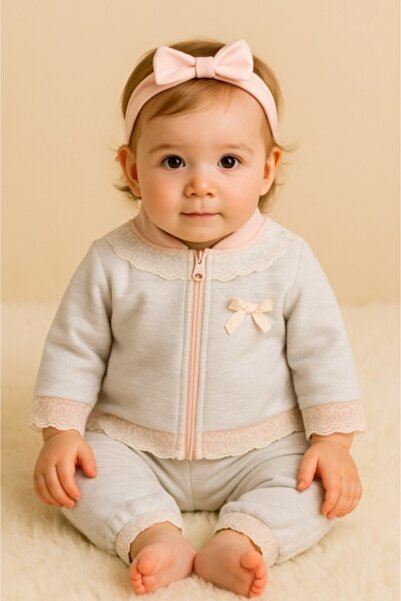 Superbaby Elegant 2-piece costume for girls – Lace blouse with bow + comfortable pants