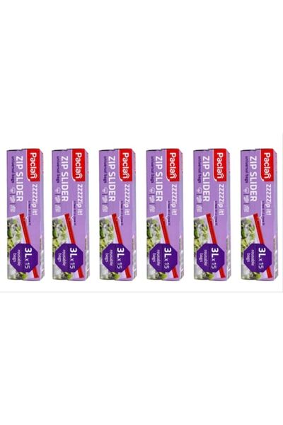 Paclan Set 6 x Pungi universale cu fermoar, 3L, 15 buc.