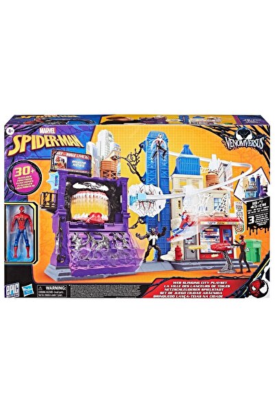 Hasbro Marvel - Spider-Man VenomVersus Web Slinging City Playset, 30 Play Functions, Multicolor, 4 years+