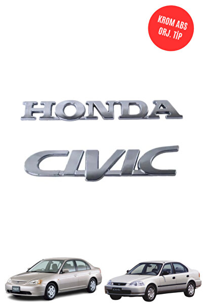 MEFAUTO Honda Civic Chrome Trunk Lettering Kit Set