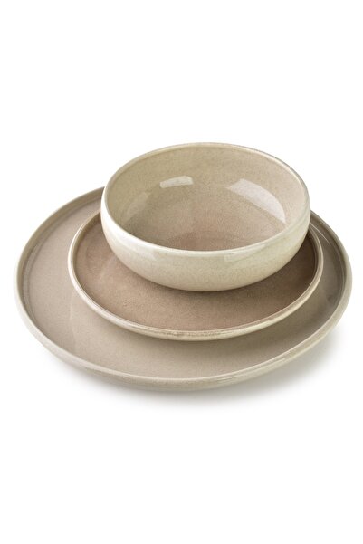 MONDEX Dessert plate, Mondex, BASIC NATURE, 21x21x2.5cm, beige