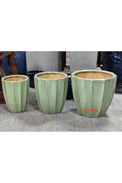 MONDEX Set Neva de 3 ghivece ceramice, 41x41x37,5 / 32,5x32,5x35 / 26x26x32,5...