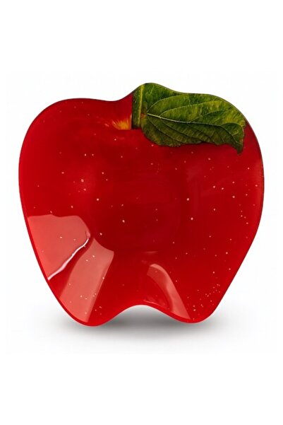 Allesken Aria Fresh apple-shaped decorative bowl, 25x24xh4 cm, glass, red/green