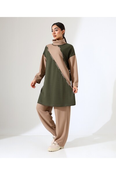 Fi'l Arz Fashion Thessaloniki High-Necked Two-Piece Tunic Set