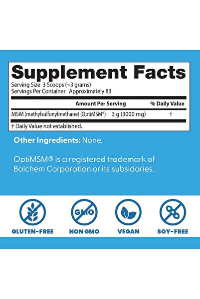 Doctor's Best MSM Powder with OptiMSM, 8.8 oz (250 g)